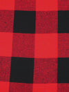 Cadmium Red/Black 100% Cotton Plaid Weave Yarn-Dyed Flannel Shirting 60W