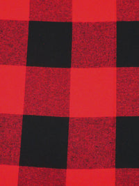 Cadmium Red/Black 100% Cotton Plaid Weave Yarn-Dyed Flannel Shirting 60W