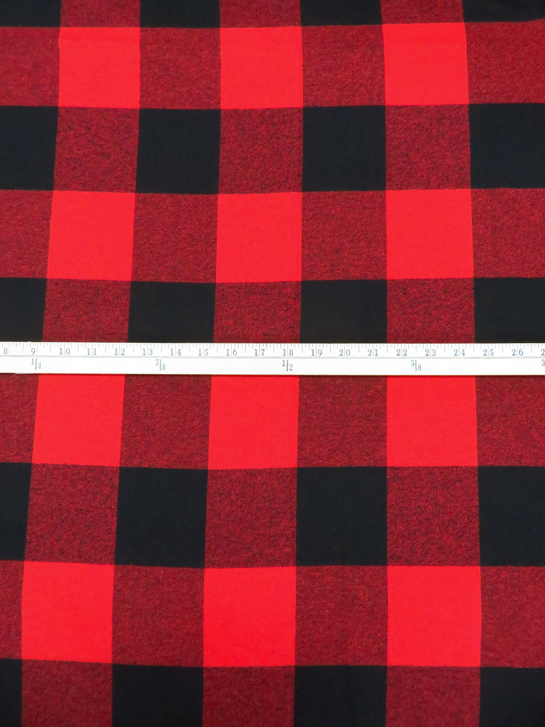 Cadmium Red/Black 100% Cotton Plaid Weave Yarn-Dyed Flannel Shirting 60W