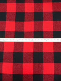 Cadmium Red/Black 100% Cotton Plaid Weave Yarn-Dyed Flannel Shirting 60W