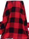 Cadmium Red/Black 100% Cotton Plaid Weave Yarn-Dyed Flannel Shirting 60W