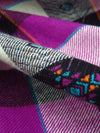 Rich Purple/Tangerine/Off-White/Multi 100% Cotton Plaid Tribal Weave Yarn-Dyed Flannel Shirting 51W
