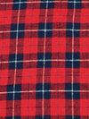 Crimson/Dark Navy/White 100% Cotton Plaid Weave Yarn-Dyed Flannel Shirting 56W