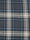 Charcoal Gray/Black/Dark Vanilla/Slate Blue 100% Cotton Plaid Weave Yarn-Dyed Flannel Shirting 56W