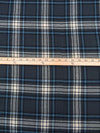 Charcoal Gray/Black/Dark Vanilla/Slate Blue 100% Cotton Plaid Weave Yarn-Dyed Flannel Shirting 56W