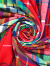 Maximum Red/Vine Green/Dark Navy/Multi 100% Cotton Plaid Weave Flannel Shirting 60W