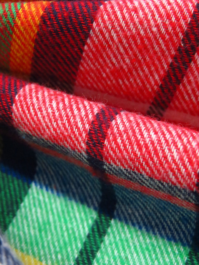 Maximum Red/Vine Green/Dark Navy/Multi 100% Cotton Plaid Weave Flannel Shirting 60W