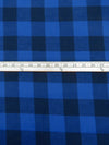 Cobalt/Midnight Navy 100% Cotton Plaid Weave Flannel Shirting 54W