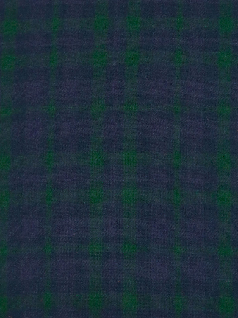 Kachi Iro Blue/Racing Green 100% Cotton Plaid Weave Flannel Shirting 62W