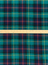 Teal Green/Maize/Coral Red/Navy 100% Cotton Plaid Weave Yarn-Dyed Flannel Shirting 62W