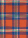Sunset Orange/Dark Cerulean/White 100% Cotton Plaid Weave Yarn-Dyed Flannel Shirting 58W
