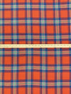 Sunset Orange/Dark Cerulean/White 100% Cotton Plaid Weave Yarn-Dyed Flannel Shirting 58W