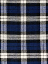 Navy/White/Black 100% Cotton Plaid Weave Yarn-Dyed Flannel Shirting 54W