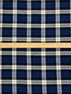 Navy/White/Black 100% Cotton Plaid Weave Yarn-Dyed Flannel Shirting 54W