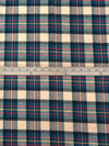 Dark Teal/Dark Red/Tan/Multi 100% Cotton Plaid Weave Yarn-Dyed Flannel Shirting 58W