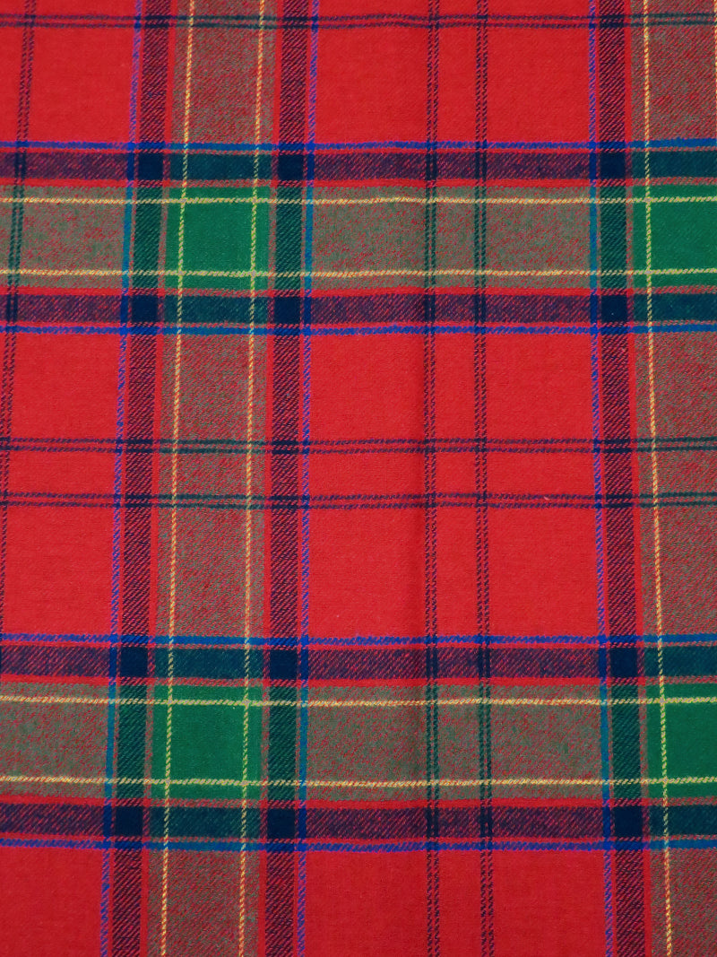 Dark Red/Hunter Green/Midnight Navy/Multi 100% Cotton Plaid Weave Yarn-Dyed Flannel Shirting 60W