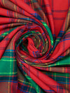 Dark Red/Hunter Green/Midnight Navy/Multi 100% Cotton Plaid Weave Yarn-Dyed Flannel Shirting 60W