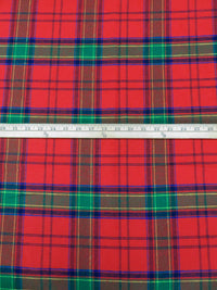 Dark Red/Hunter Green/Midnight Navy/Multi 100% Cotton Plaid Weave Yarn-Dyed Flannel Shirting 60W