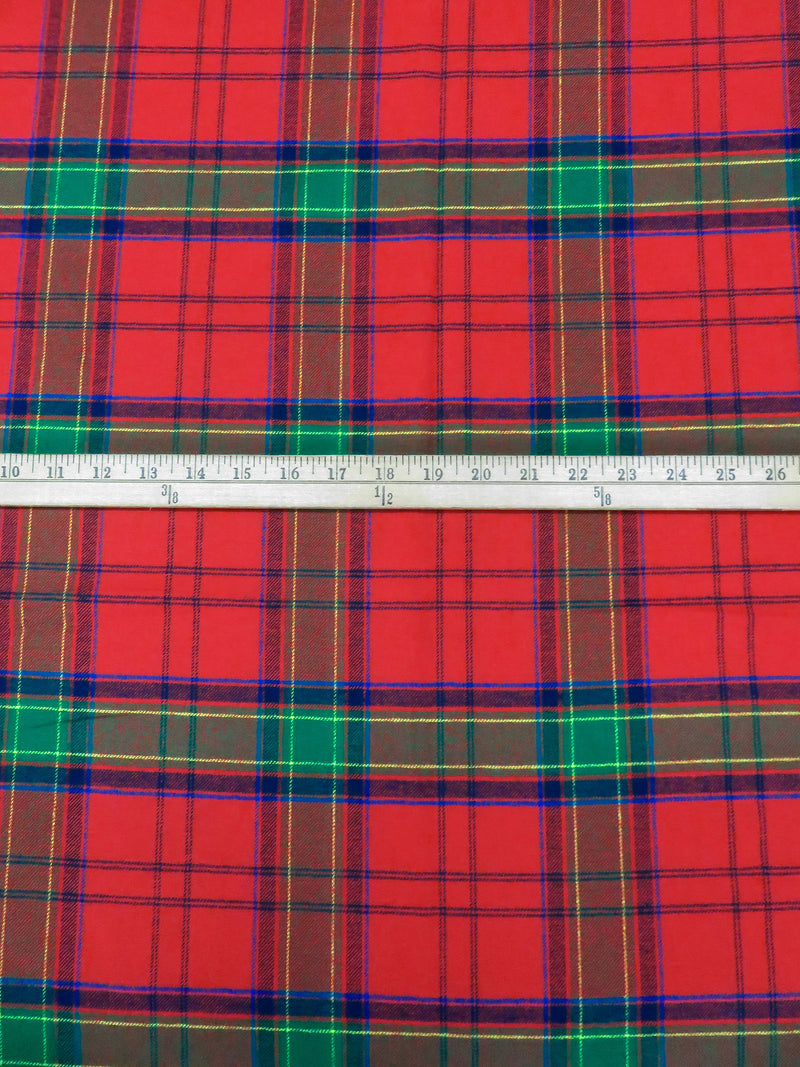 Dark Red/Hunter Green/Midnight Navy/Multi 100% Cotton Plaid Weave Yarn-Dyed Flannel Shirting 60W