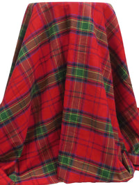 Dark Red/Hunter Green/Midnight Navy/Multi 100% Cotton Plaid Weave Yarn-Dyed Flannel Shirting 60W