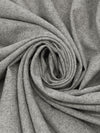 Light Gray Polyester/Wool Heathered Flannel Suiting 58W
