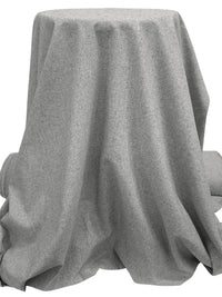 Light Gray Polyester/Wool Heathered Flannel Suiting 58W