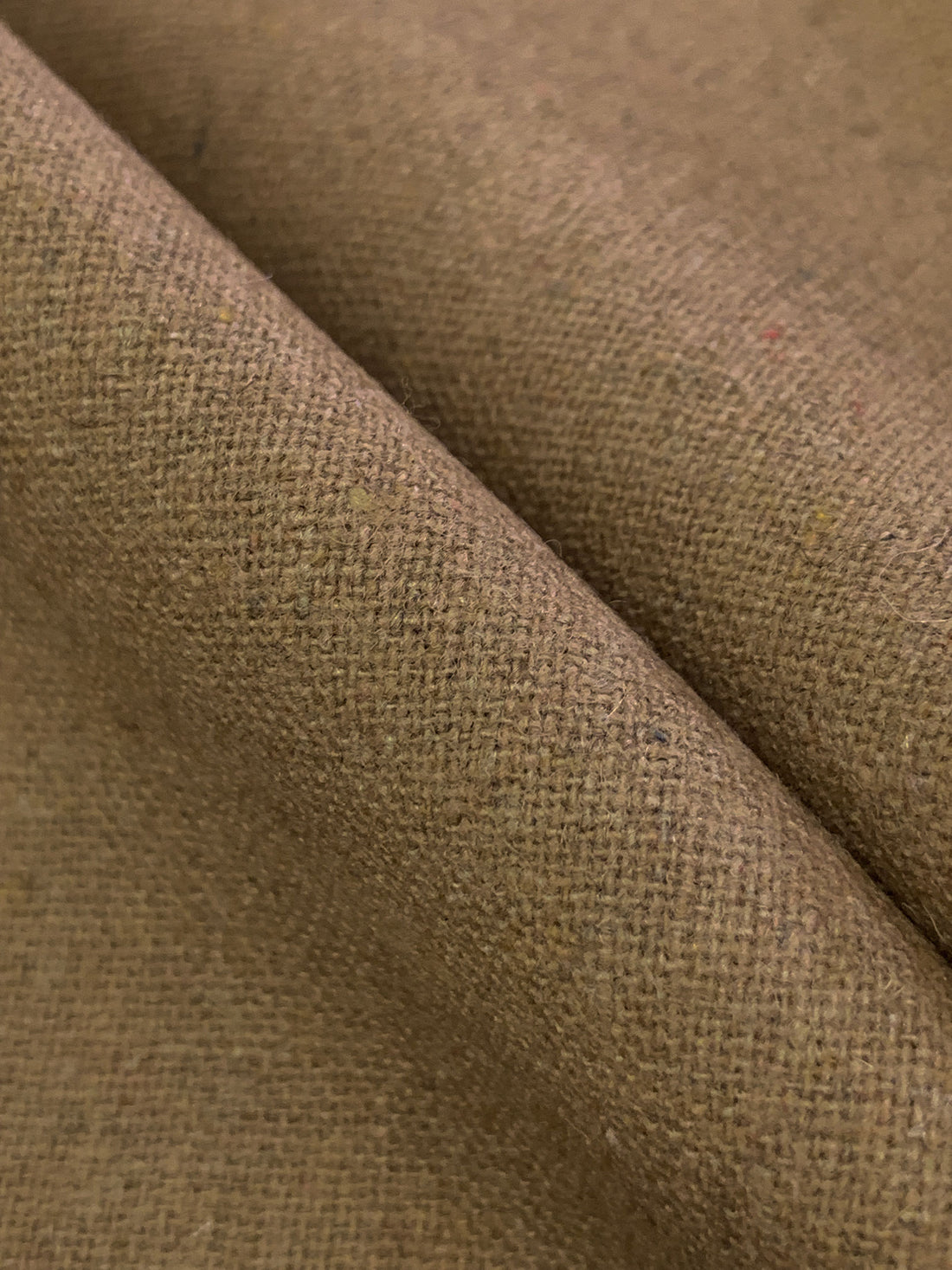Toffee Brown Polyester/Wool Heathered Flannel Suiting 58W
