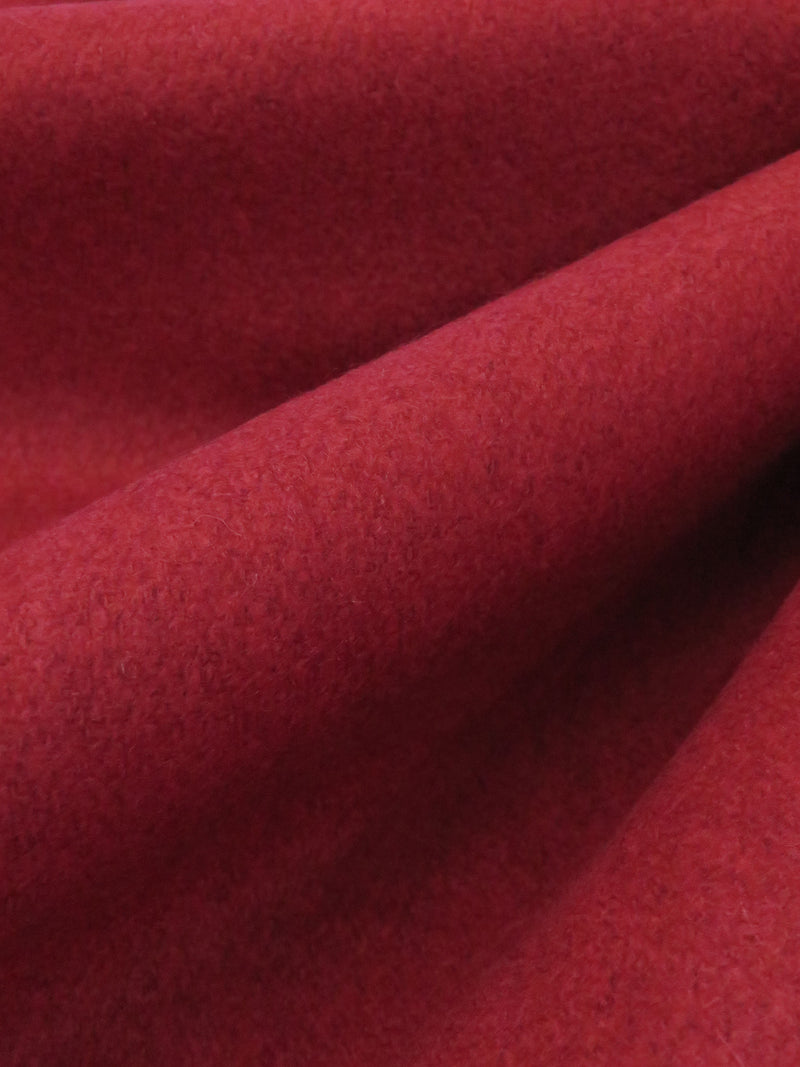 Cardinal Red Polyester/Wool Melton Coating 58W