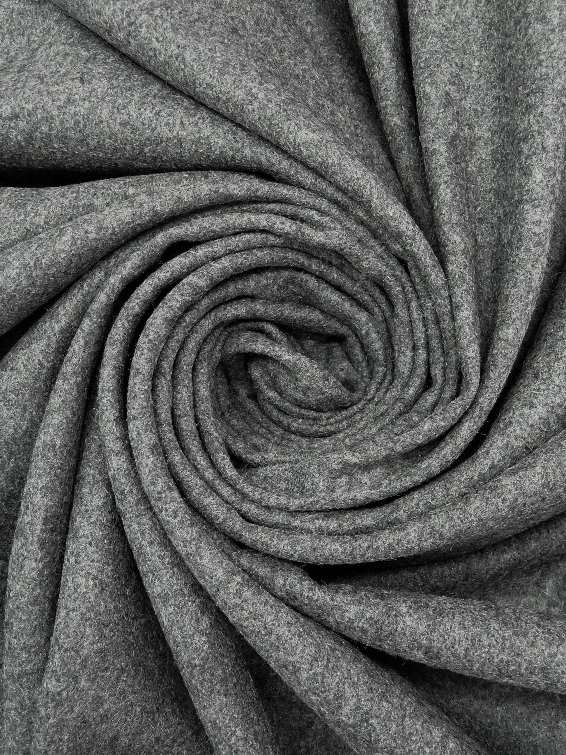 Charcoal Gray Polyester/Wool Melton Coating 60W – Fabric Mart