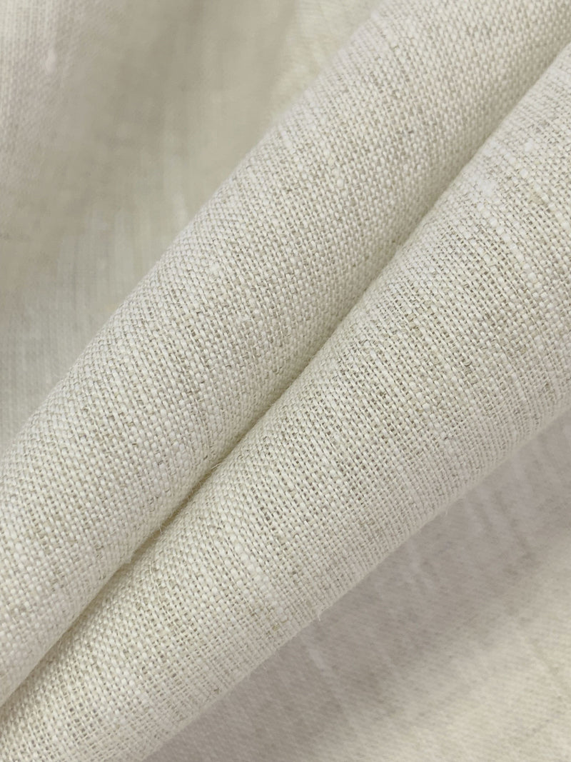 Sandstone/White 100% Linen Light-Weight Yarn-Dyed Chambray Linen 58W
