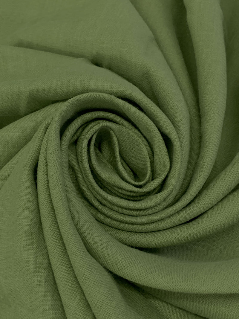 Fern Green 100% Linen Mid-Weight Woven 58W