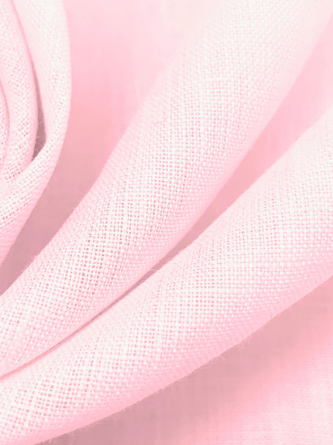 Palest Ballet Pink 100% Linen Light-Weight Yarn-Dyed Chambray Linen 58W