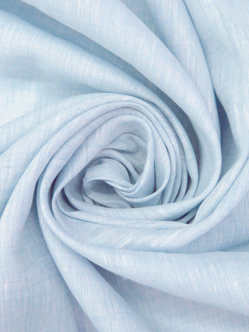 Ice Blue/White 100% Linen Light-Weight Yarn-Dyed Chambray Linen 50W