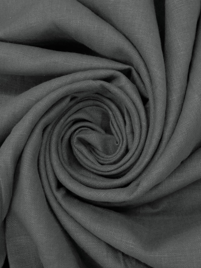 Charcoal Gray 100% Linen Midweight Woven 58W
