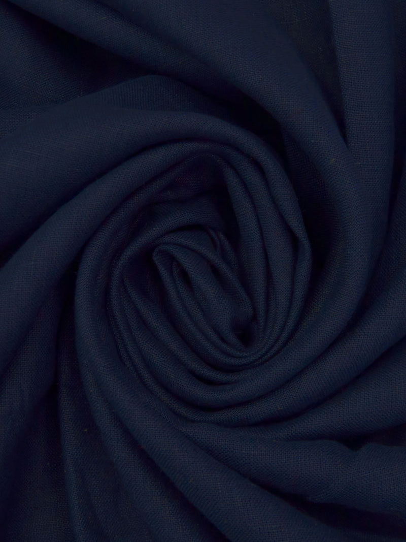 Midnight Blue 100% Linen Midweight Woven 58W