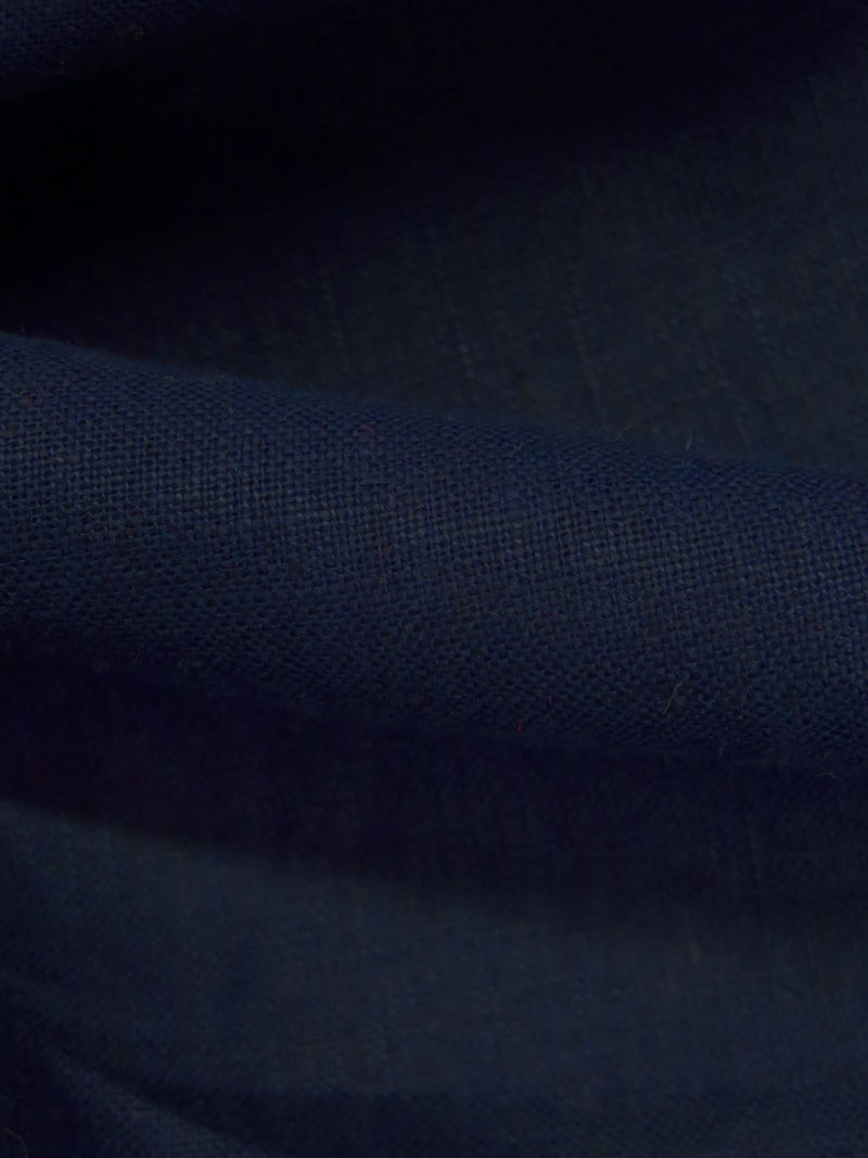 Midnight Blue 100% Linen Midweight Woven 58W