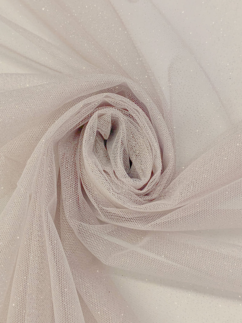 Antique Stone/Silver 100% Nylon Sparkle Tulle Netting 58W
