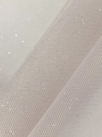 Antique Stone/Silver 100% Nylon Sparkle Tulle Netting 58W