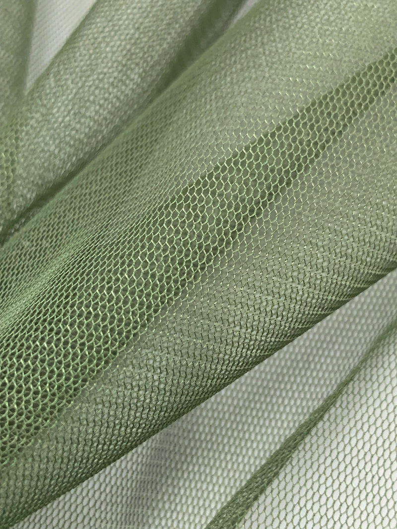 Muted Olive 100% Nylon Soft Bobbinette Netting 58W