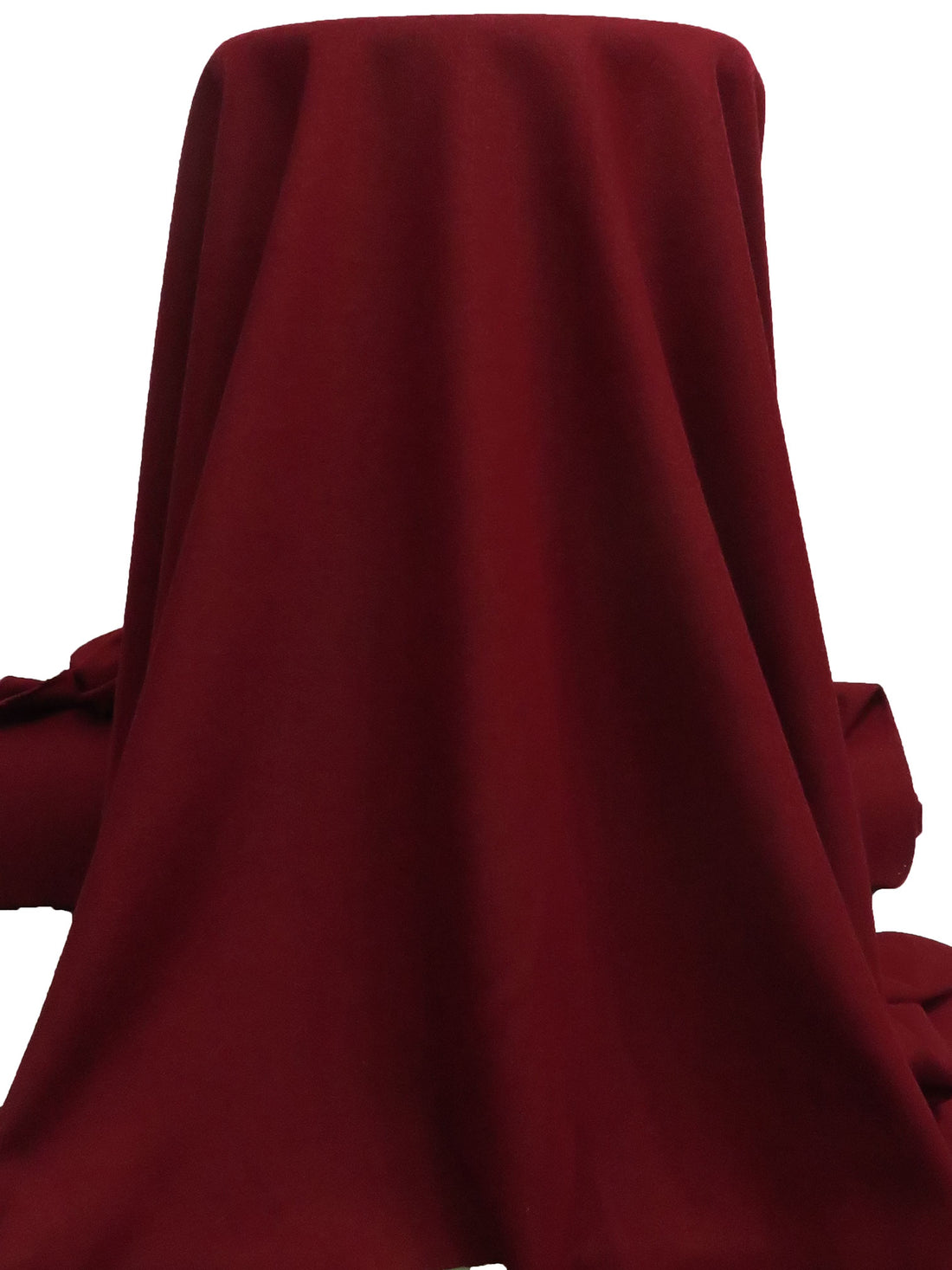 Dark Rosewood Red Polyester/Wool Melton Coating 58W