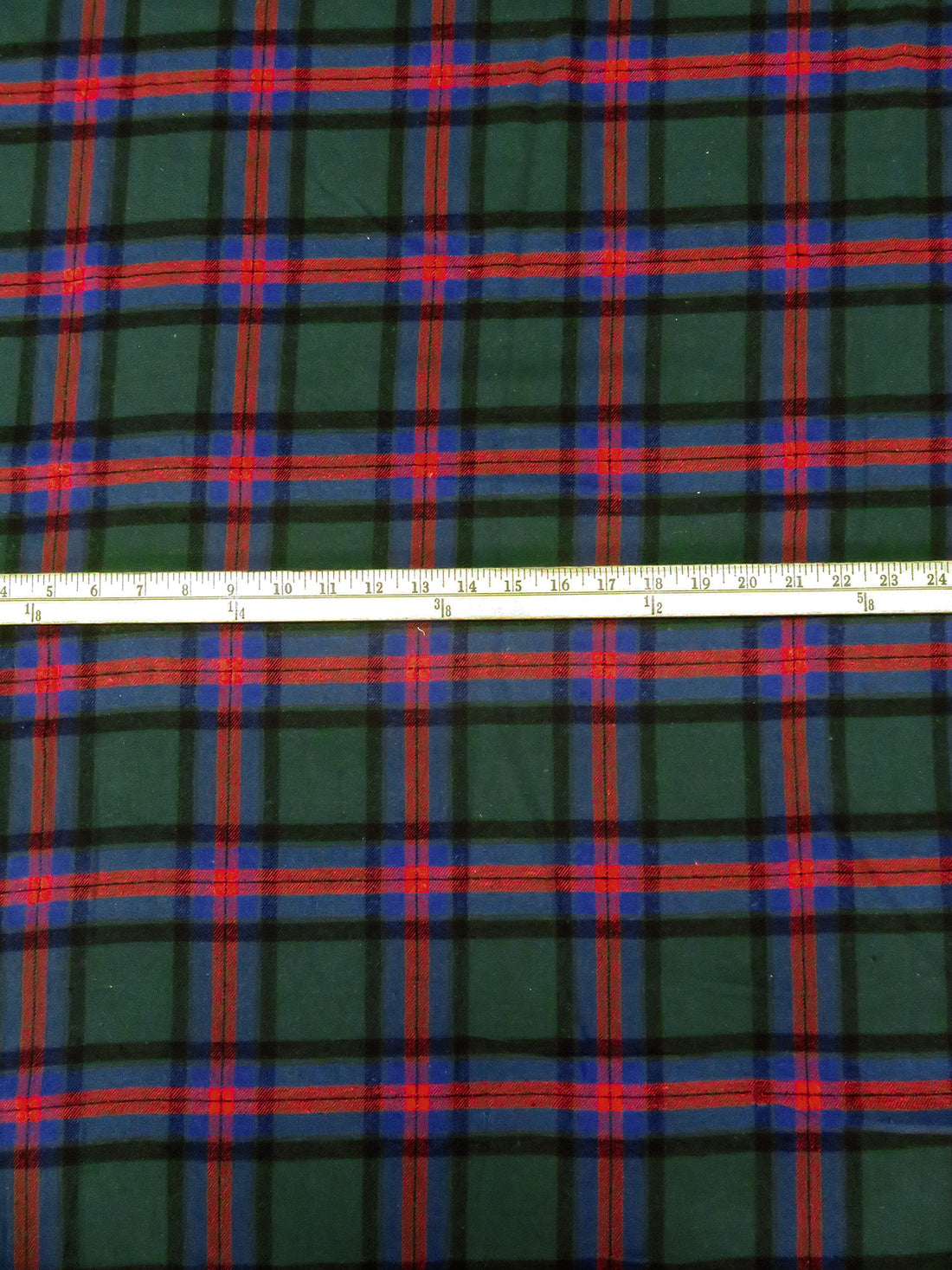 Dark Green/Scarlet/Black/Multi 100% Cotton Plaid Weave Flannel Shirting 54W