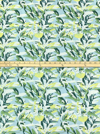 Turquoise Mist/Iguana Green/Multi Cotton/Lycra Floral Print Poplin Shirting 55W