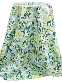 Turquoise Mist/Iguana Green/Multi Cotton/Lycra Floral Print Poplin Shirting 55W