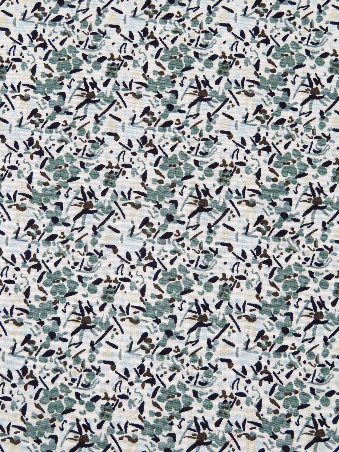 White/Pale Sky Blue/Xanadu/Multi Cotton/Lycra Abstract Print Poplin Shirting 54W
