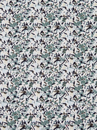 White/Pale Sky Blue/Xanadu/Multi Cotton/Lycra Abstract Print Poplin Shirting 54W