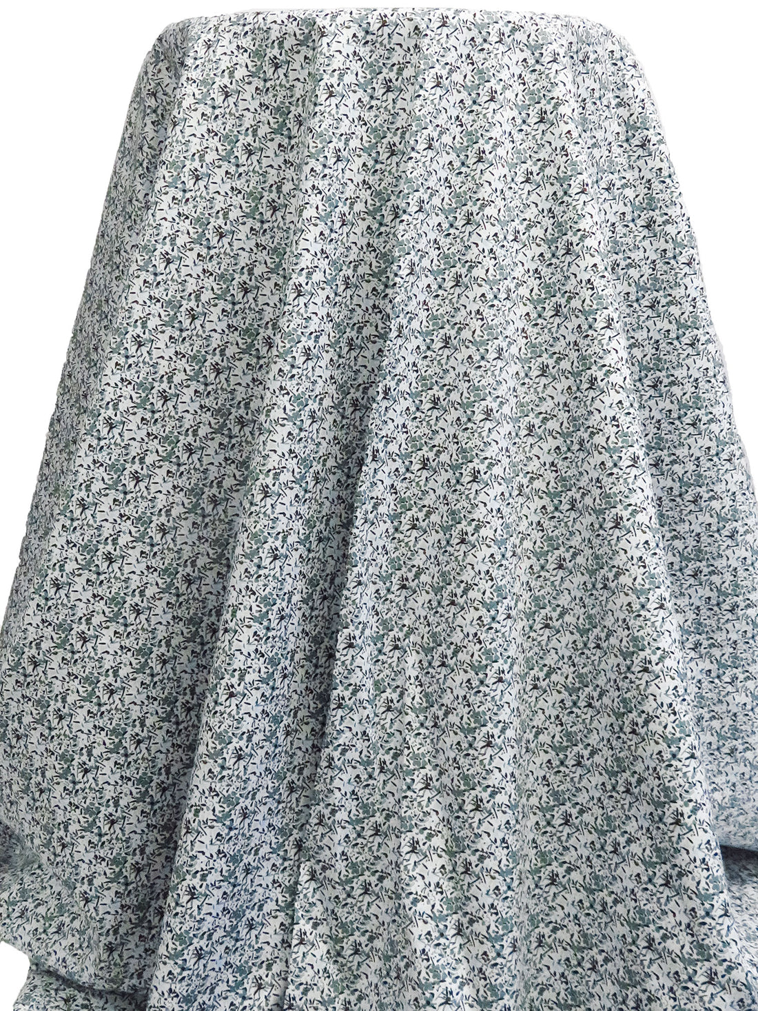 White/Pale Sky Blue/Xanadu/Multi Cotton/Lycra Abstract Print Poplin Shirting 54W