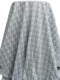 White/Pale Sky Blue/Xanadu/Multi Cotton/Lycra Abstract Print Poplin Shirting 54W