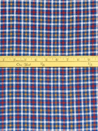True Blue/Soft Ochre/Imperial Red/White 100% Linen Yarn-Dyed Plaid Shirt Weight Woven 56W