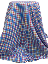 True Blue/Soft Ochre/Imperial Red/White 100% Linen Yarn-Dyed Plaid Shirt Weight Woven 56W