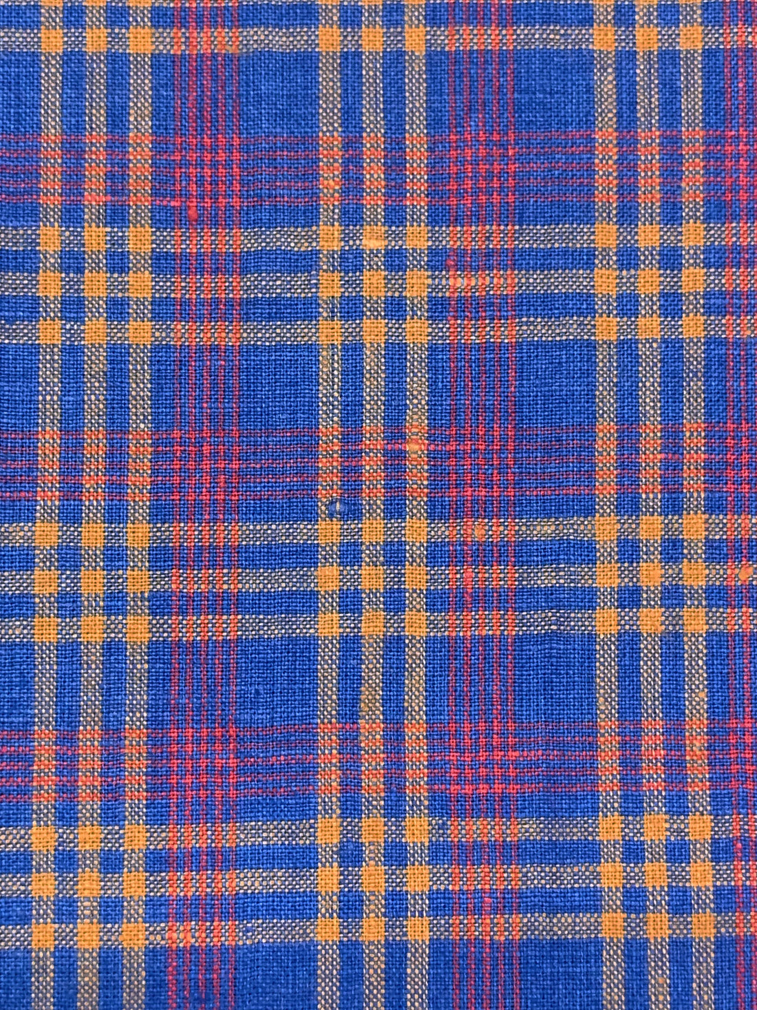 Sapphire/Apricot/Fiery Rose 100% Linen Yarn-Dyed Plaid Shirt Weight Woven 56W
